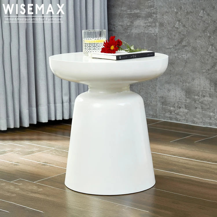 WISEMAX FURNITURE Nordic Light Luxury Style Modern Metal Minimalist Tea Table Round Side Table Home Living Room Coffee Shop