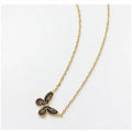 New Women Jewelry Stainless Steel Antique Black Resin Butterfly Pendant Choker Necklace