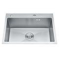 2024 Best Price Undermount 304 Stainless Steel Square One Hole Without Faucet Single Bowl Handmade Kitchen Sink