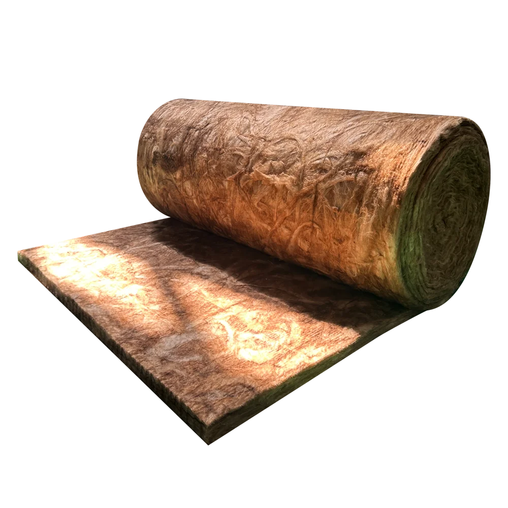 Environment Friendly High Performance Formaldehyde Free Glass Wool Insulation Blanket 24kg/m3 25mm Eco Brown Glasswool Rolls