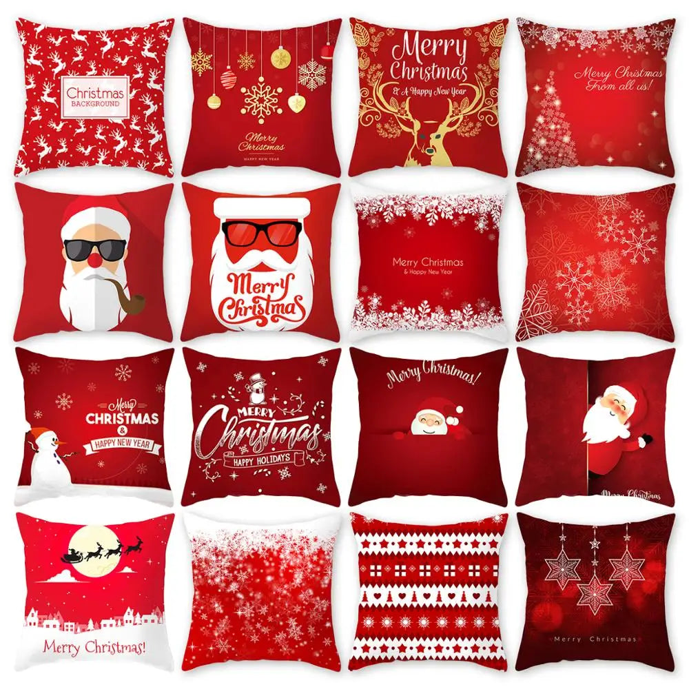 Microstar Christmas Decoration 45*45cm Merry Christmas Pillow Cover Pillow Cases Throw Pillow for Christmas Ornaments