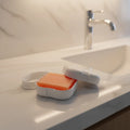 Small Square Eco-friendly Bamboo Travel Shampoo Bar Tray Bath Kitchen Shower Self Drain Soap Bar Holder Box with Lid