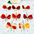 HZ Beautiful Red Agate Butterfly
