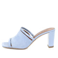Blue Mule Slippers for Women Block Chunky Heels Square Toe Sandals Women Sandal High Heel Shoes Party