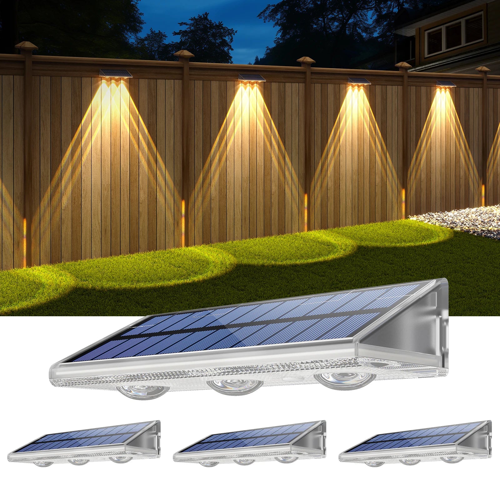 Quality Solar LED Wall Mounted Lights 3000K-6000K Color Temp Waterproof IP66 Rainbow Decor Lights Auto On/off Garden 60 Beam