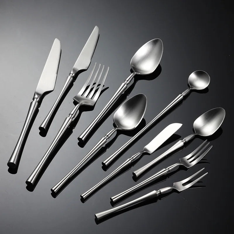 Canton Tower Handle Royal Matte Slim Cutlery Stainless Steel 18/10 Wedding Matte Cutlery Set Cutlery Matte Restaurant Hotel