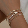 Wholesale 18k Gold-plated Stainless Steel Tennis Bracelet for Women Simple Waterproof Inlaid Zircon Bracelet Fashionable Jewelry