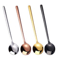 Mirror Polished 304 Stainless Steel Tea Spoon Coffee Ice Cream Spoon Round Mini Honey Spoon