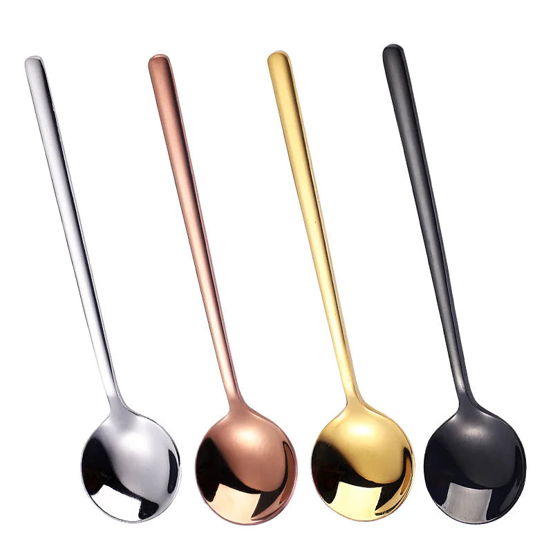 Mirror Polished 304 Stainless Steel Tea Spoon Coffee Ice Cream Spoon Round Mini Honey Spoon