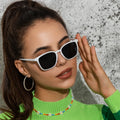 High Quality Rectangle Small Frame Eyewear Unisex Woman Man Retro Simple Custom Logo UV400 Sunglasses