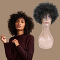 AU Hot Sale Fluffy Afro Real Hair African Style Afro Head Real Wig Female Nachine-made Human Hair Wigs with High Density