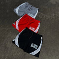 Custom Elastic Waist Streetwear Striped Shorts Quick Dry Embroidered Logo Oversized Wide Leg Men Printing Nylon Shorts