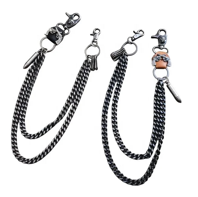 Hiphop Punk Rock Pants Trousers Chain Jeans Waist Wallet Metal Stainless Steel ChainsRetro Motorcycle Wallet Keychain