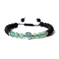 Wholesale Natural Green Aventurine Lava Rock Stone Healing Essential Oil Diffuser Stretch Cross Beaded Bracelets for Trendy