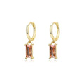 Minimalist Zircon Stone Hoop Earrings Sterling Silver Dainty Square Zircon Huggie Earrings for Women