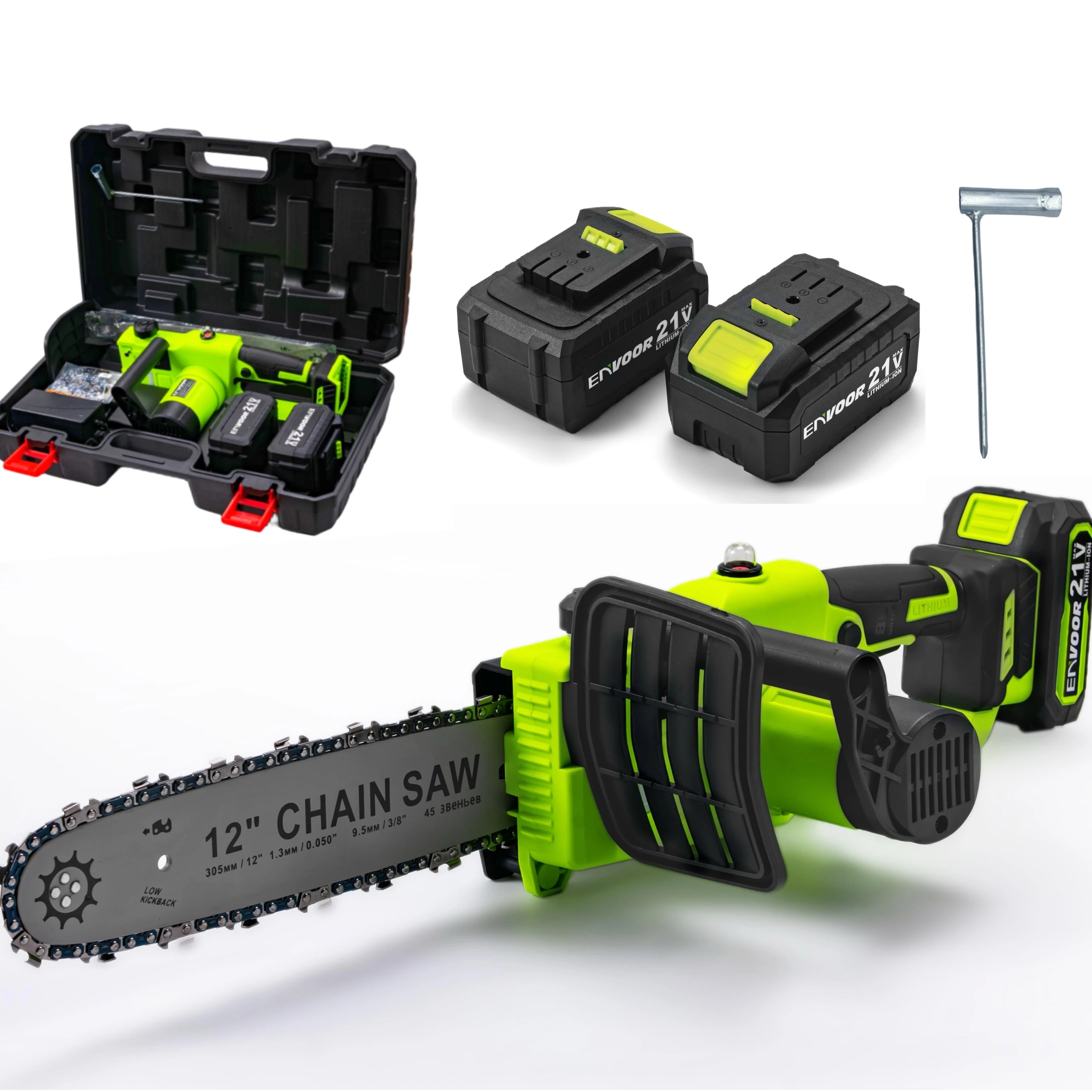Cordless 21V DIY Wood Cutting Machine Mini Rechargeable Battery Powered Electric Chain Saw Tool OEM for Trees