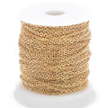 0.4 Line Diameter 1.5mm Wide Common Design Jewelry Making Chain Stainless Steel Gold Plated O Chain by Roll