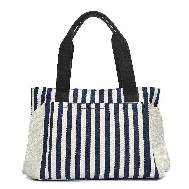 Handmade Women's Canvas Drawstring Tote Crossbody Bag with Letter Pattern Flat Messenger Design for Shopping