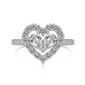 Dylam Hypoallergenic Tarnish Free Waterproof S925 Silver Ring Pink Cz Cubic Zircon Heart Rings for Women Girls Jewelry Set