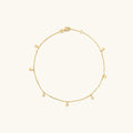 LOZRUNVE Minimalist Plain Silver 925 Dot Disc Chain Charm Anklet Women 18k Gold Plated
