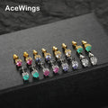 E078 Women's Gold/Silver Plated Heart Shape Cubic Zircon Stud Earrings Multicolor Trendy Anniversary Gift