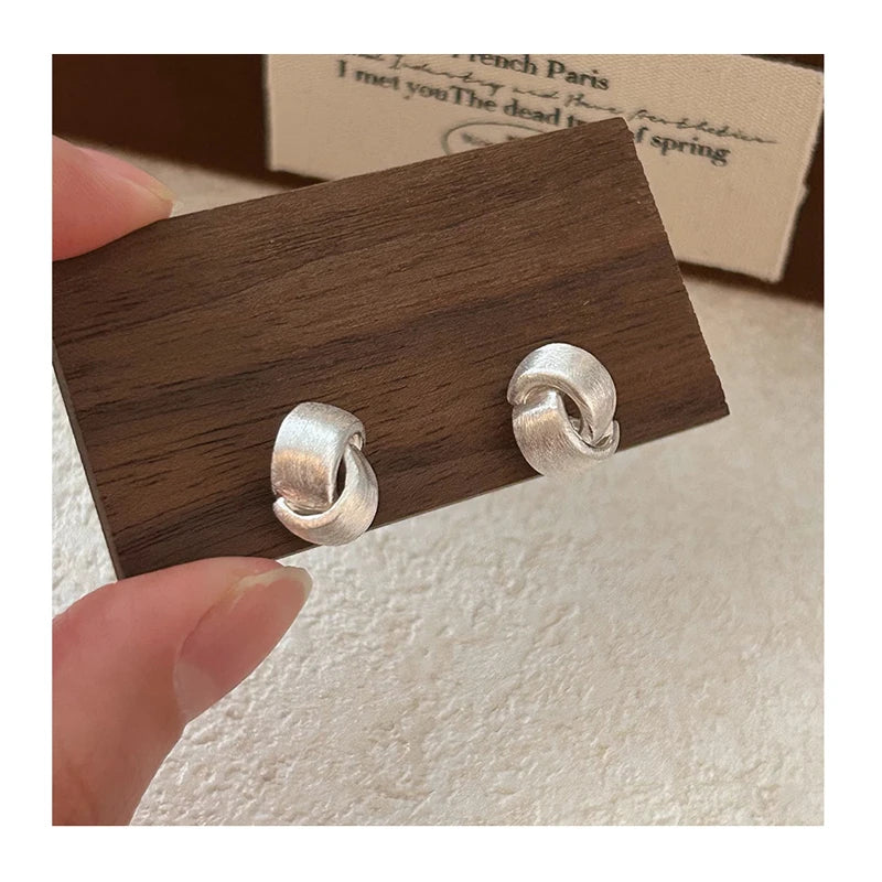 New Unique Design 925 Sterling Silver Geometric Cross Shape Stud Earrings for Women Fine Jewelry Gifts