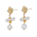 Shescity Trendy Elegant Style Baroque Pearl Special Shape Gold Plated Drop Earrings Jewelry Women Drop Earrings for Gifts