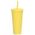 Wholesale plastic Customized Insulated Double Wall Ice Tumbler straw Cups with Lid and Straw 500ml