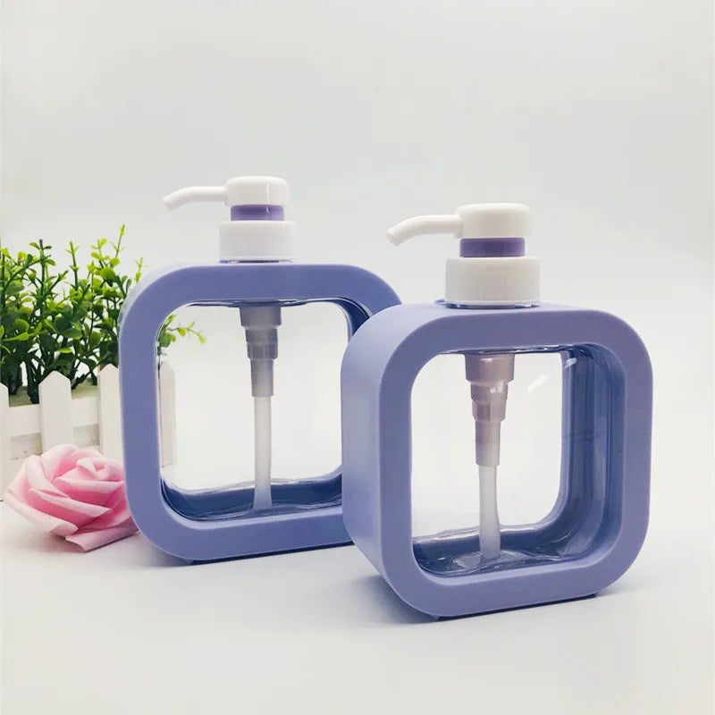 300ml 500ml Shampoo Shower Gel Hand Wash Liquid Soap Packaging Lotion Pump Dispenser Container square Jar Empty Plastic Bottle