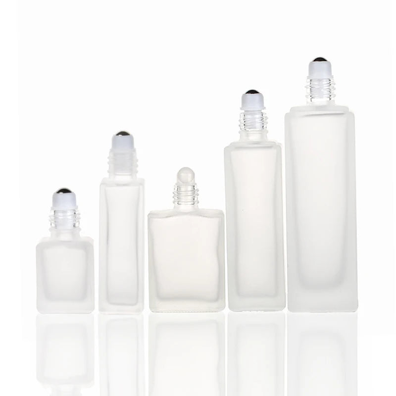 High Transparent Thick 10ml Roll on Glass Bottle Round Perfume Oil Bottles with Gold Silver Cover Lid