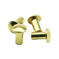 China Manufacturer's Custom Brass Tubular Rivets Flat & Round Head Semi Hollow Rivets for Furniture Handcrafted