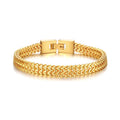 Stainless Steel Square Box Link Mens Gold Franco Chain Bracelet