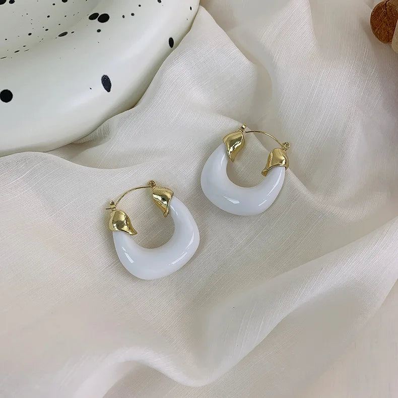 2025 Simple Design Fashion Women Jewelry Acrylic Resin Enamel Stud Earrings Women