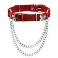 Punk Gothic PU Leather Handmade Irregular Collar Neck Chain Personality Peach Heart Choker Clavicle Necklace