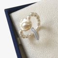 Multi Beaded Pearl Rings Natural Freshwater 9-12 mm Baroque Pearl Geometric Rings for Girls Handmade Natural Pearl Ring2-3 mm
