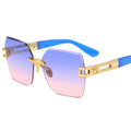 2025 Custom Vintage Rectangle Frameless Sunglasses  Low Price  Trendy Gold PC Fashionable Rimless Sun Glasses