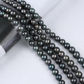 Natural Black Tahiti Round Freshwater Pearl Strands 10-13mm Loose Pearls