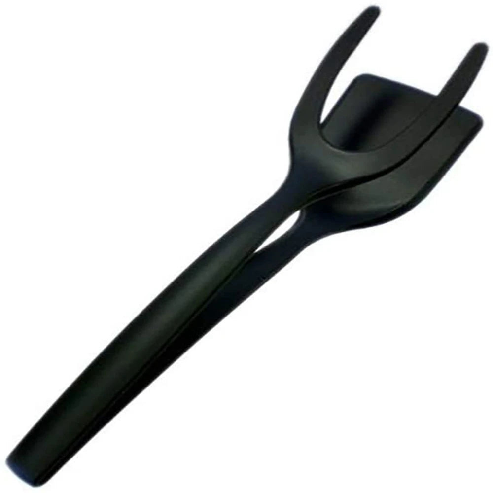 WISETOP Egg Spatula Tongs Black Red Nylon Heat Resistant Flipper Tong Comfortable Grip Handle for Frying Turning Grilling