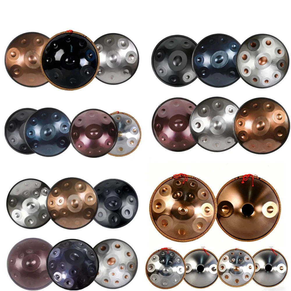 Factory Musical Instrument Meditation Yoga Healing 22 Inch 9 10 12 14 Notes D Minor 440Hz Handpan Drum With Bag Stand MegaBDM