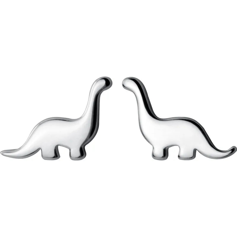 Plain Pure Silver Dinosaur Cute Animal Earring Stud Cheap Price Wholesale Boys