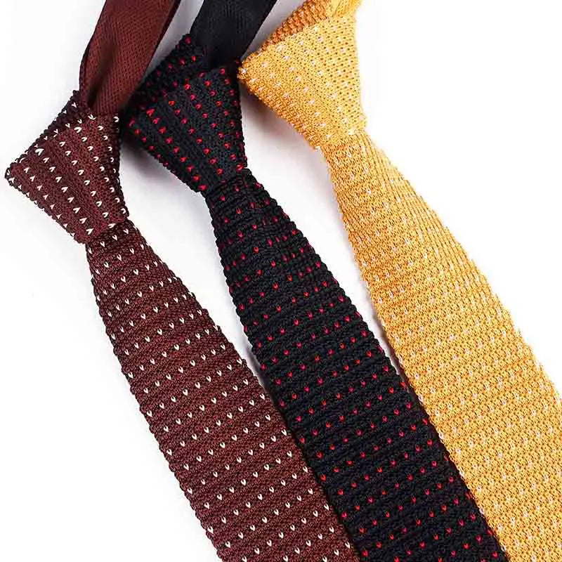 For Men Silk Ties Knitted Necktie Skinny Solid Color Mens Cravat Polyester Wholesale Private Label Neck Knit Tie