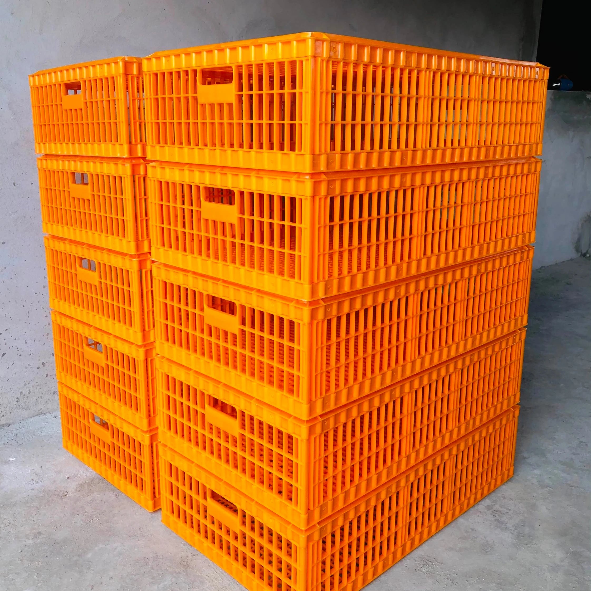 New 96x56x27cm Large Orange PP H-Type Chicken Crates Live Poultry Transport Cage with Lid Long Service Life