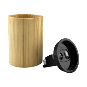 Wholesale New Arrival Promotional Gifts Bamboo Pencil Sharpener With Black Plastic Lift off Lid Good for Custom Logo PSH002