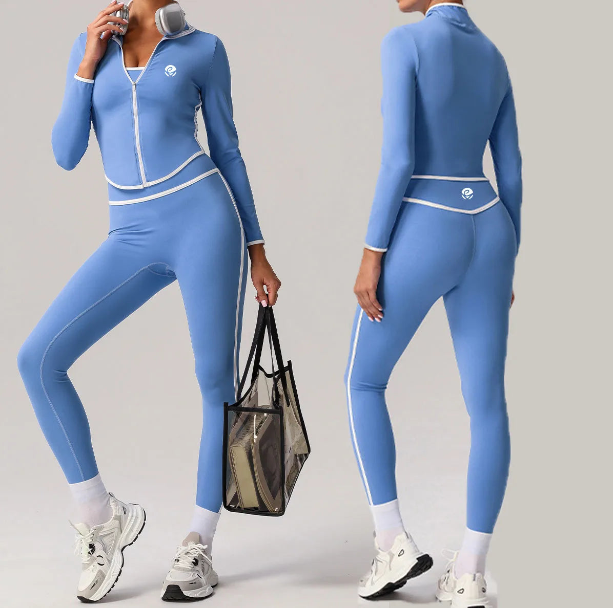Customize Sportswear Gym Outfit for Women Sports Jackets Tight Leggings 2 Piece Yoga Sets Quick Drying Gym Fitness Sets