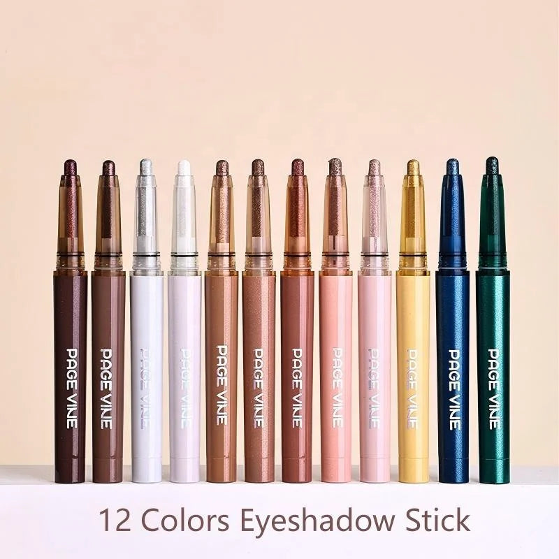 Hot Selling Makeup High-gloss Eye Shadow Pen Smooth Shimmer Glitter Eyeshadow Highlight Stick Wholesale