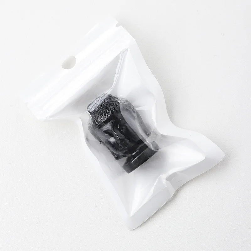DIY Home Decoration Obsidian Hand Carved Buddha Head Figurine Carving Statue