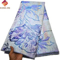 2025 Latest Brocade Lace Fabric Jacquard Damask Design Nigerian French Tulle Lace Embroidery Organza Fabric for Party Dress