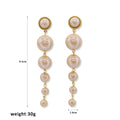 Ilona Luxury Fashion Jewelry Classic Pink Pearl Copper Drop Earrings 18K Gold Plated for Women's Wholesaling