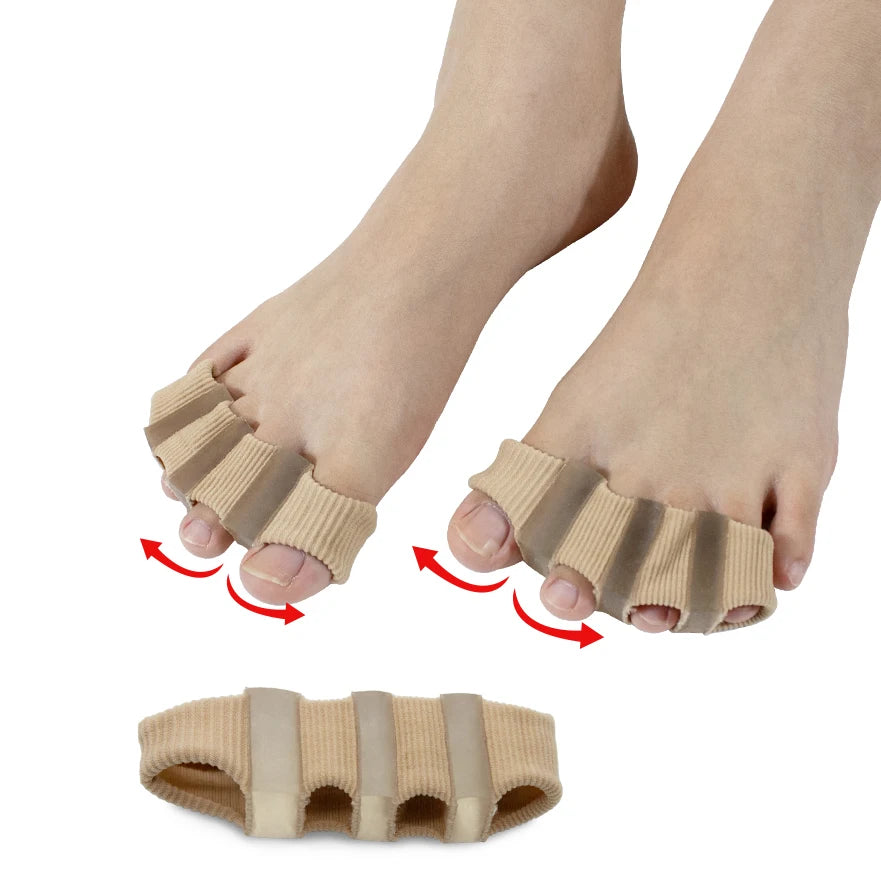 2025 New Design High Elastic Gel 4 Holes Toe Separator Correction Hallux Valgus Corrector Toe Stretcher Big Toe Corrector