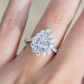 CAOSHI Luxury Silver Plated Pear Cut Simulated Diamond Ring for Women Wholesale Engagement Wedding Promise Ring